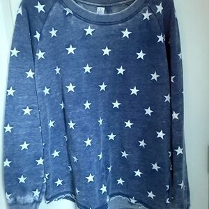 Distressed Comfy Star Pattern Sweatshirt